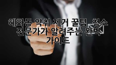 혜화동 악취 제거 꿀팁 👃✨ 청소 전문가가 알려주는 완벽 가이드