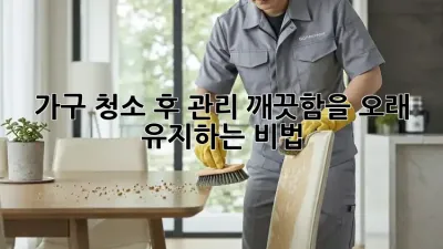 가구 청소 후 관리: 깨끗함을 오래 유지하는 비법